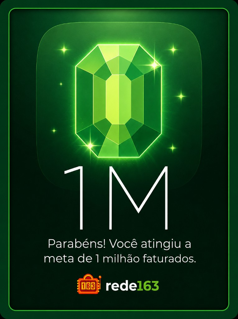 Parabéns! Você atingiu a meta de 1 milhão faturados.